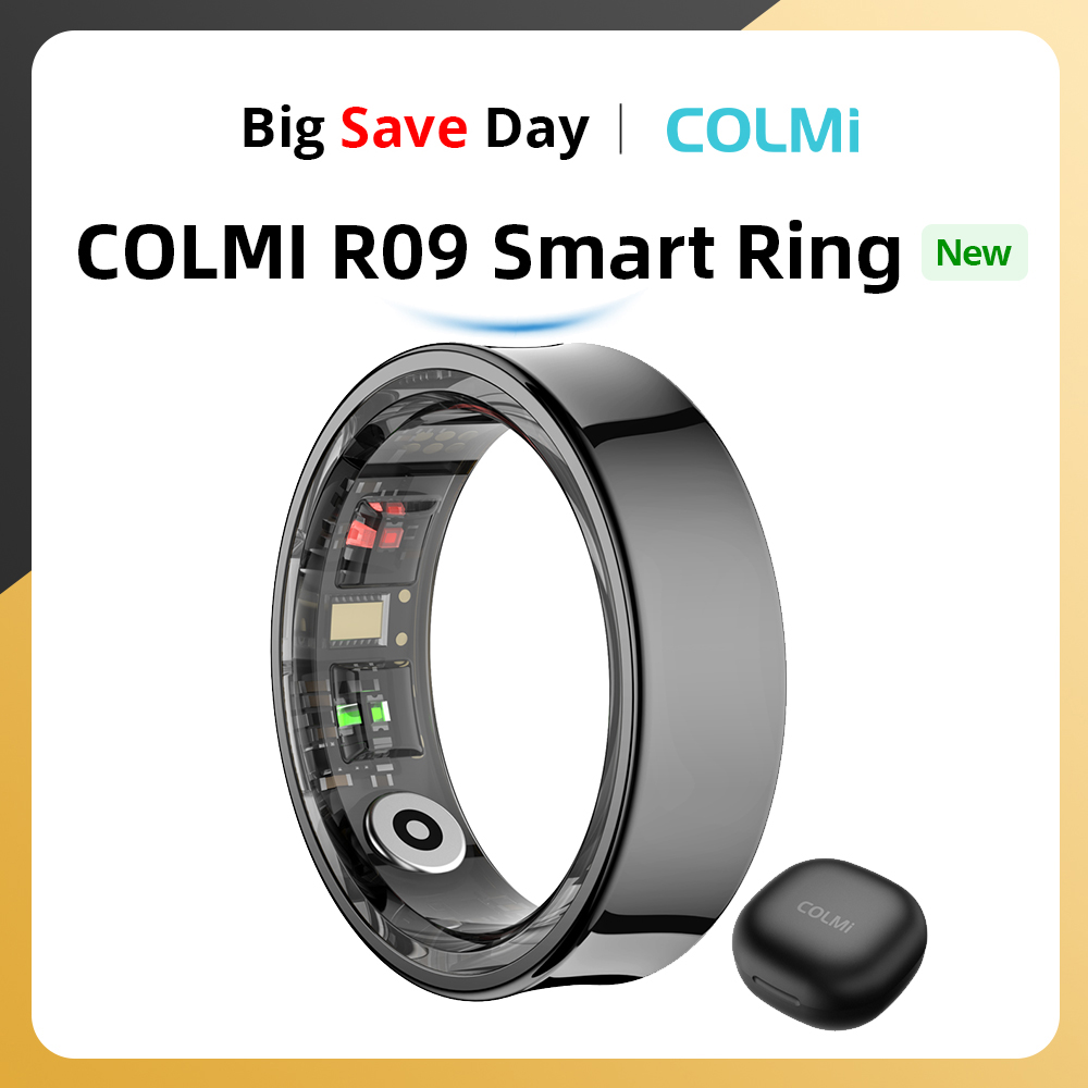 Health Monitors - 2024 COLMI R09 スマートリング男性女性充電ケース付き、体温健康と睡眠モニター Xiaomi Samsung