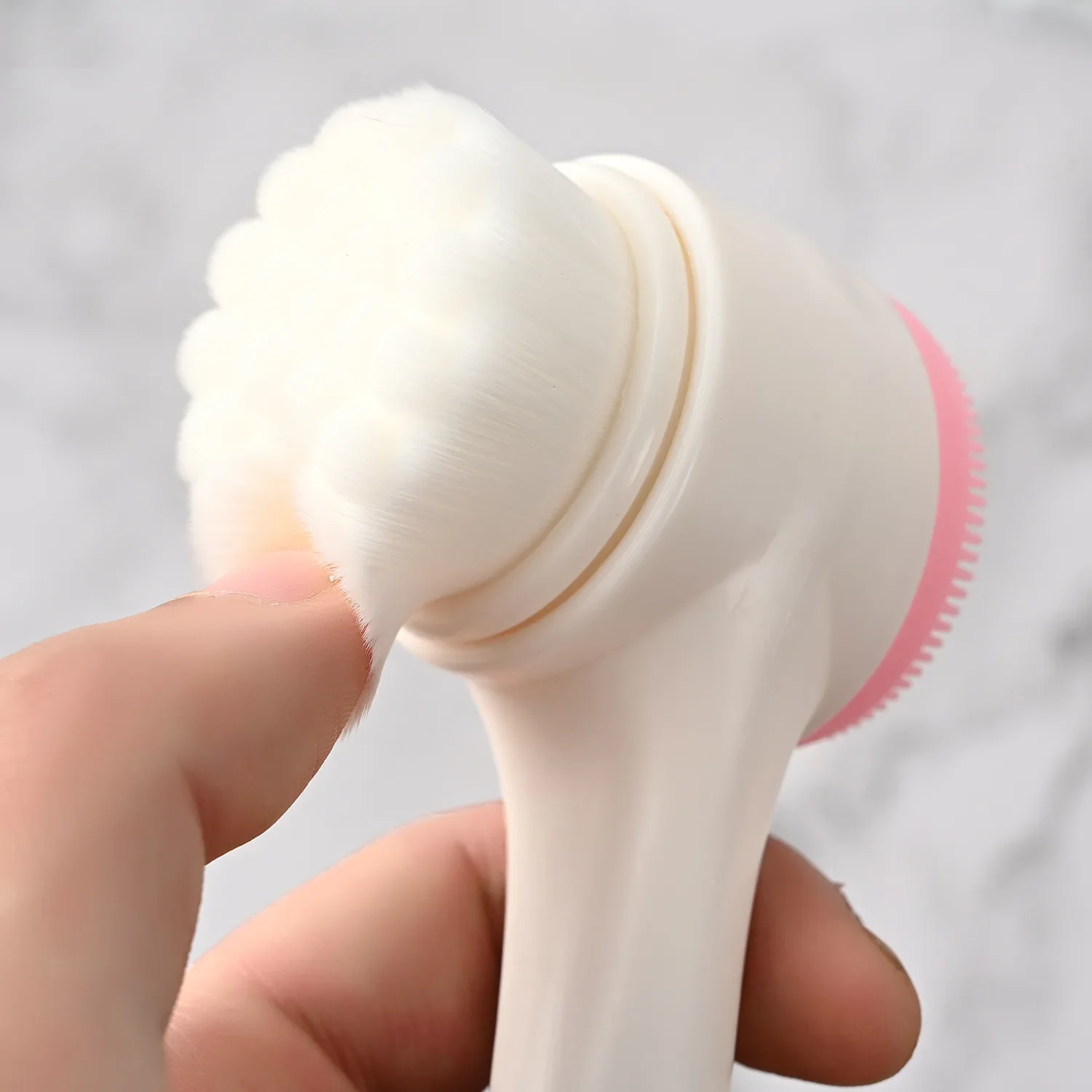 Silicone Face Scrubber Electric - シリコンフェイシャルクレンジングブラシハンドマッサージ,ディスフェイシャルクレンジングブラシ,ソフトハンドツール,3D,両面,フェイシャル