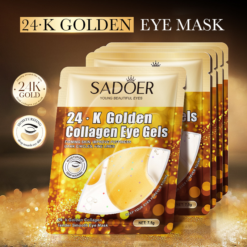 Collagen Under Eye Patches - SADOER 24Kゴールドコラーゲンクリスタルアイマスク アイパッチ ヒアルロン酸 ザクロ配合 引き締め