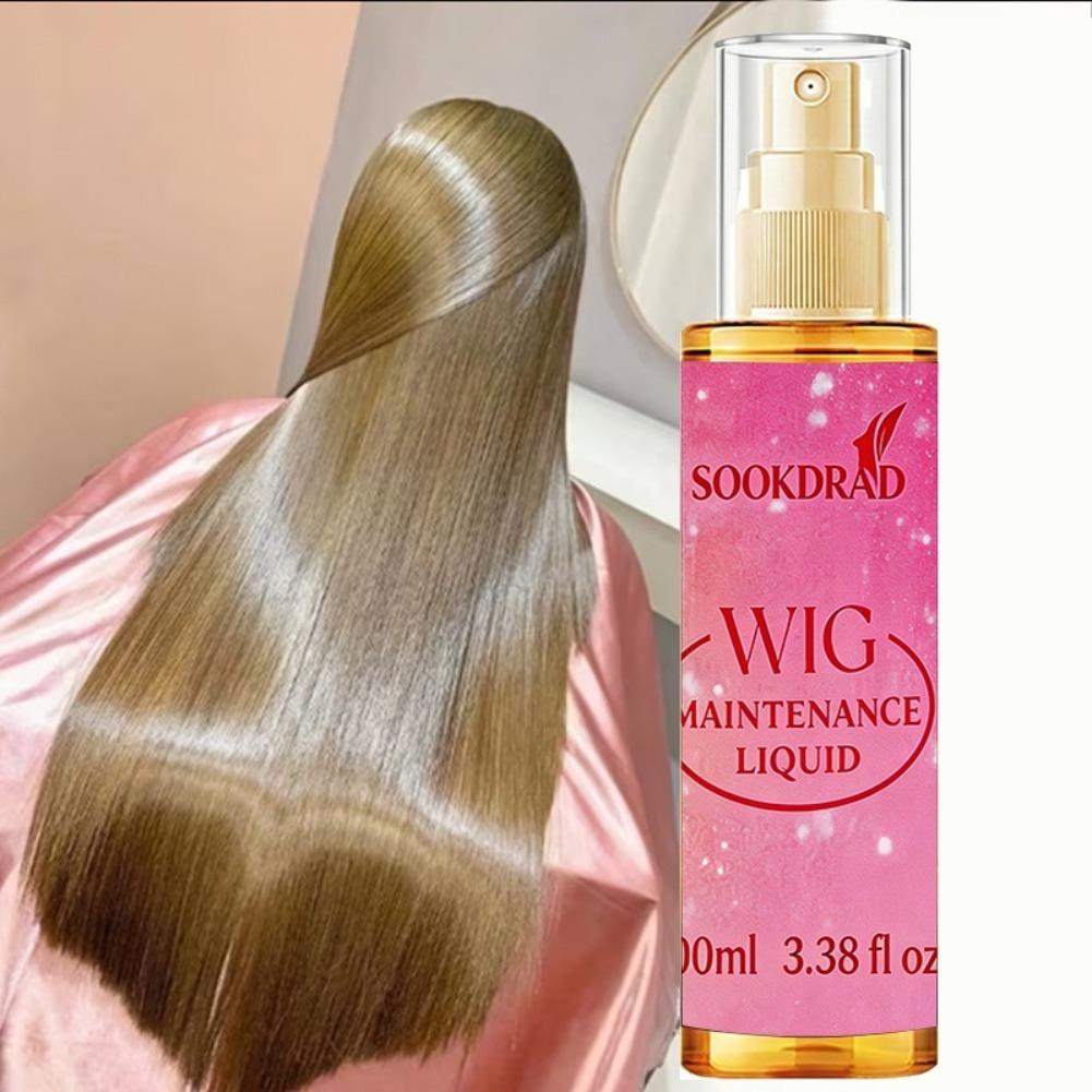 Hair Care - ウィッグ用ケアスプレー 100ml。合成ウィッグ用の洗い流さないコンディショナー。広がり防止、絡まり防止、保湿、なめらかさ、柔軟性、ツヤを与える。