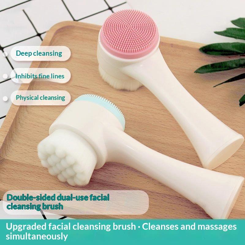 3Dダブルシリコン洗顔ブラシ 手動マッサージフェイシャルブラ - Silicone Face Scrubber Electric のレビューと価格