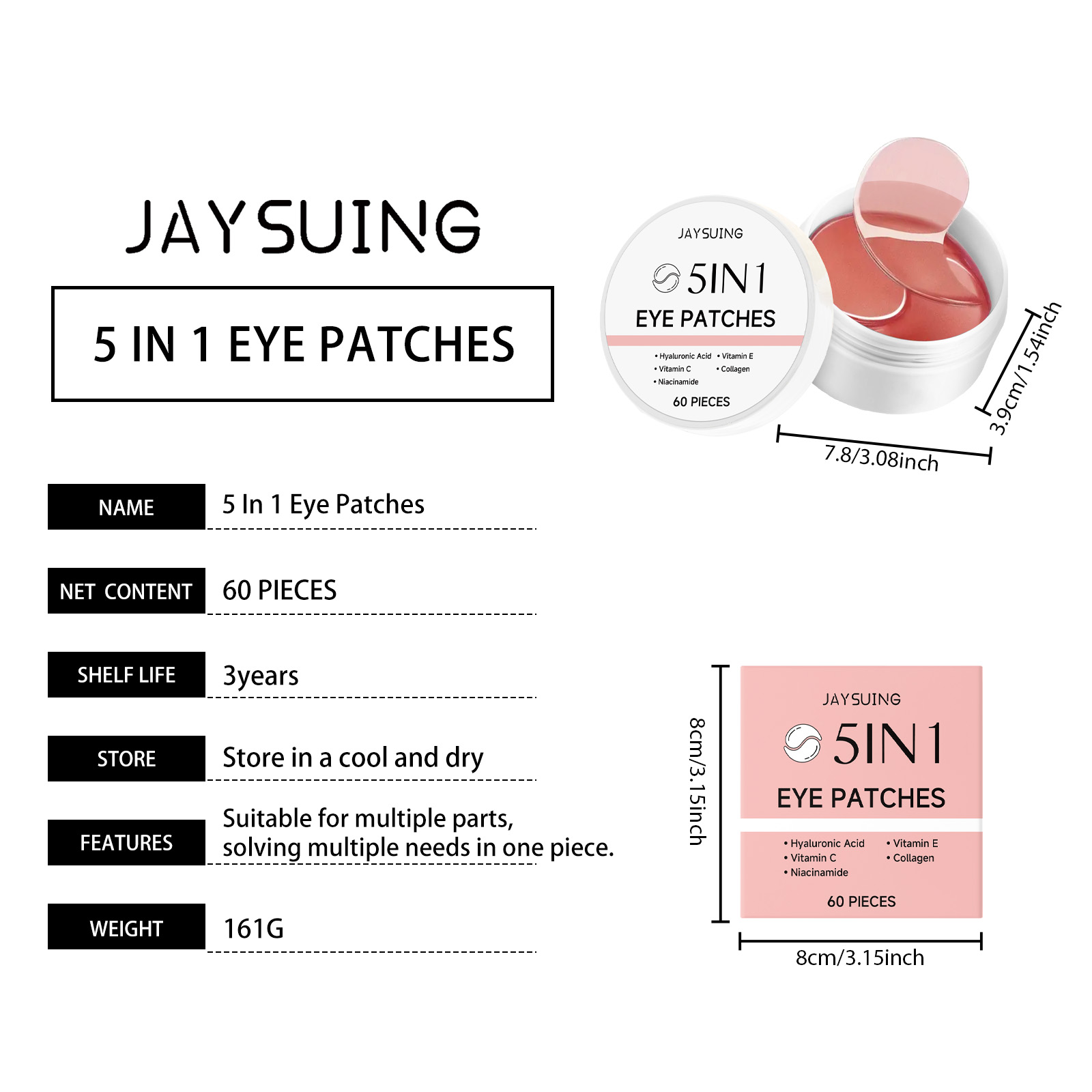 ジェイシング 5in1 アイパッチ ローズの香り ヒアルロン - Hyaluronic Acid Facial Serum のレビューと価格