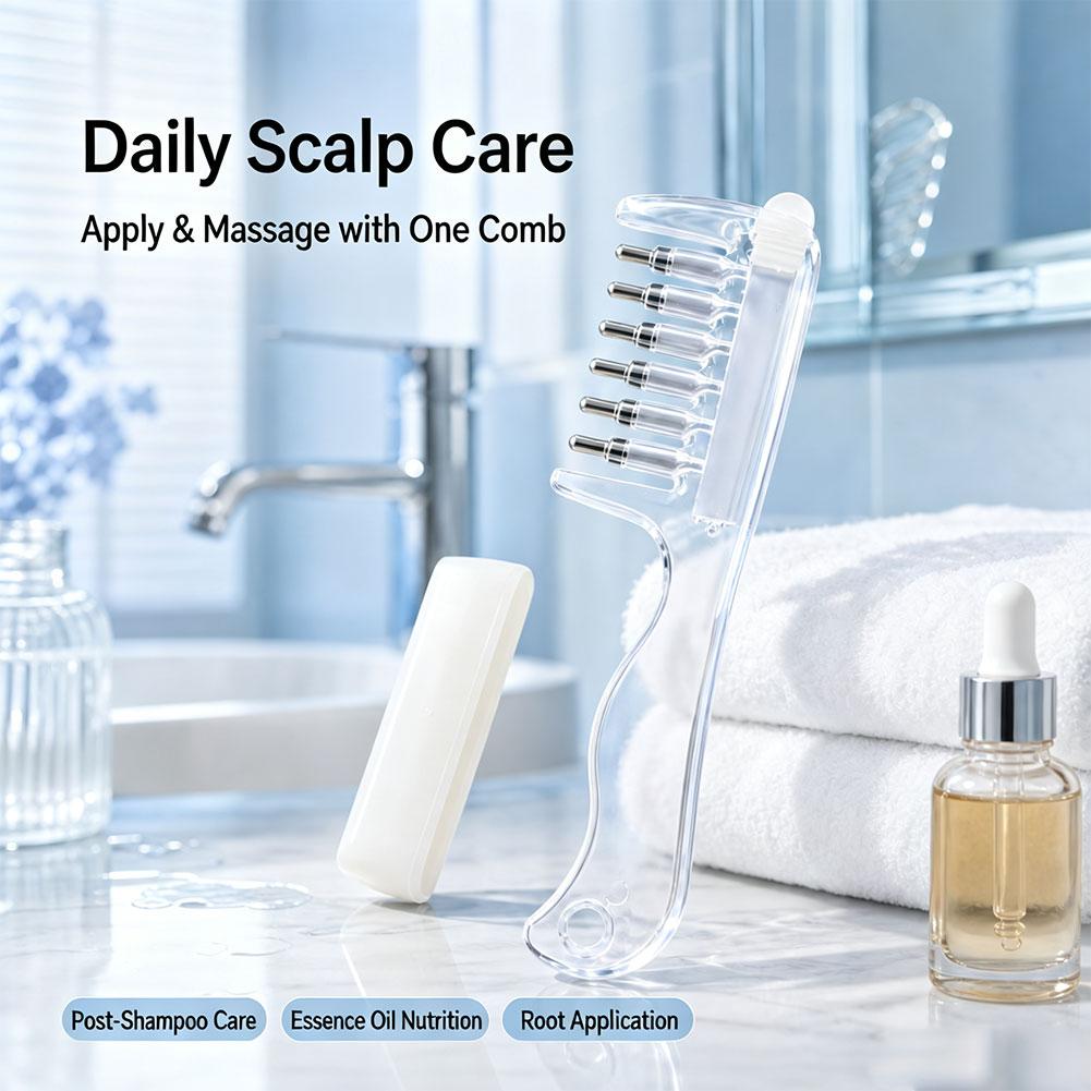 透明ヘアルートコーム、液体塗布用ガイド、頭皮マッサージコーム - Hair Care のレビューと価格