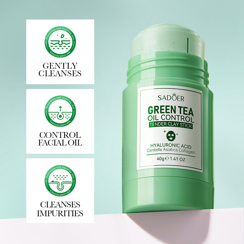 SADOER 緑茶＆ローズ配合のクレイマスクスティック。毛穴 - Green Tea Cleansing Clay Mask のレビューと価格