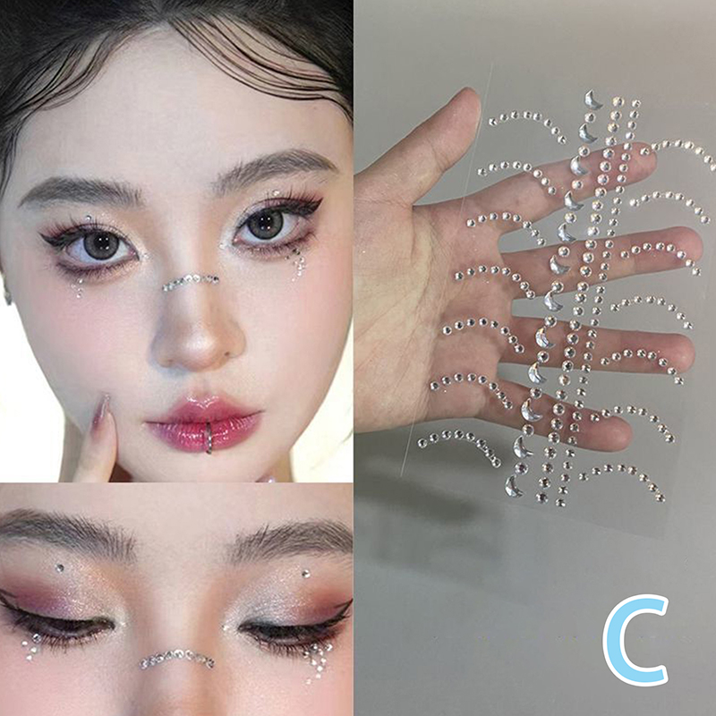 新しいDIY自己粘着ダイヤモンドフェイスアイボディステッカー - Nail Art のレビューと価格