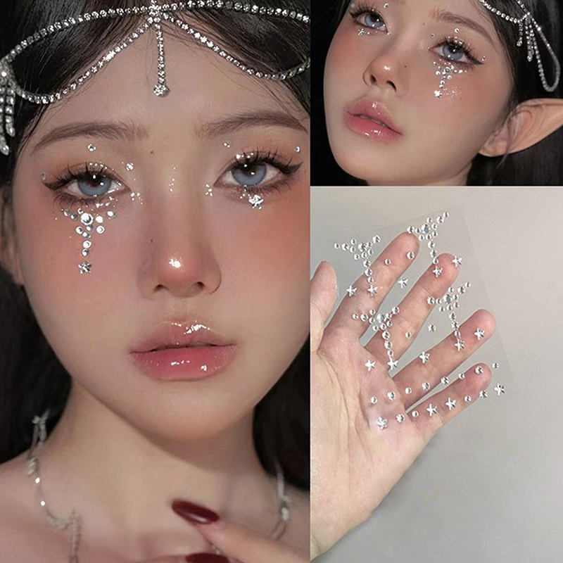 新しいDIY自己粘着ダイヤモンドフェイスアイボディステッカー - Nail Art のレビューと価格