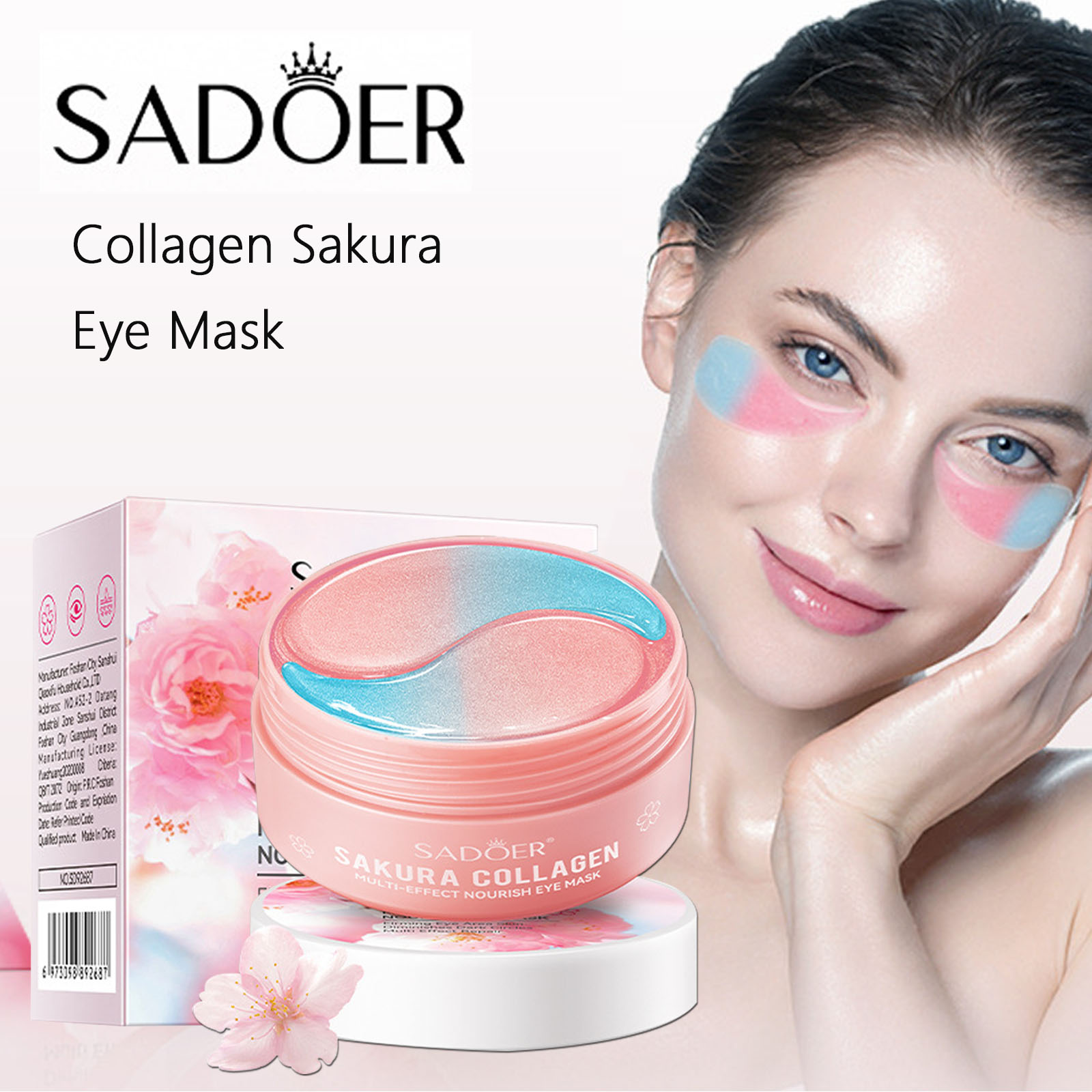 60 個の桜コラーゲンアイマスク抗くま目袋除去保湿引き締め明 - Collagen Under Eye Patches のレビューと価格