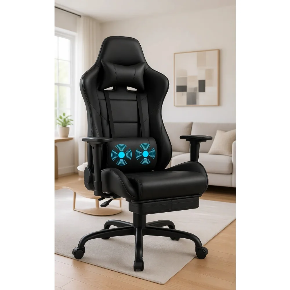 フットレスト付き、マッサージ機能、腰部サポート、高さ調節可能 - Massage のレビューと価格